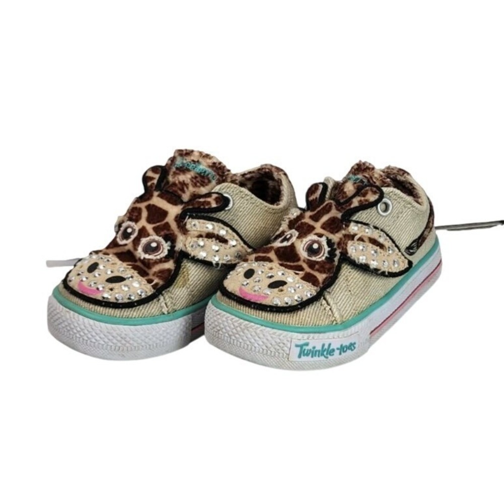 Skechers Twinkle Toes‎ Toddler Girls Giraffe Sneakers Rhinestone Shoes Size 5